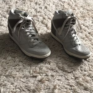 Gray NIKE wedge heel sneakers